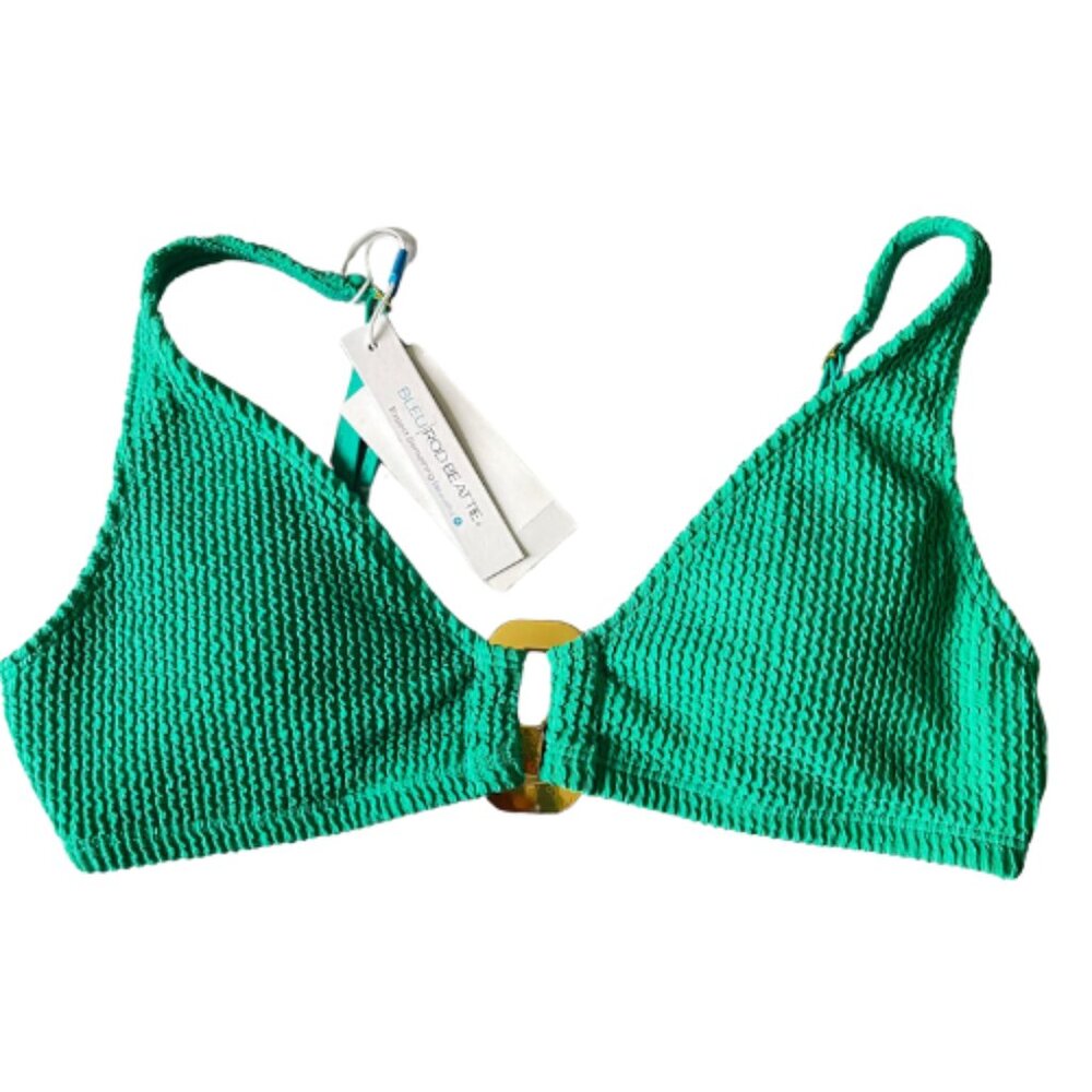 BLEU Rod Beattie Pucker Up Textured Bralette Bikini Top Size 6